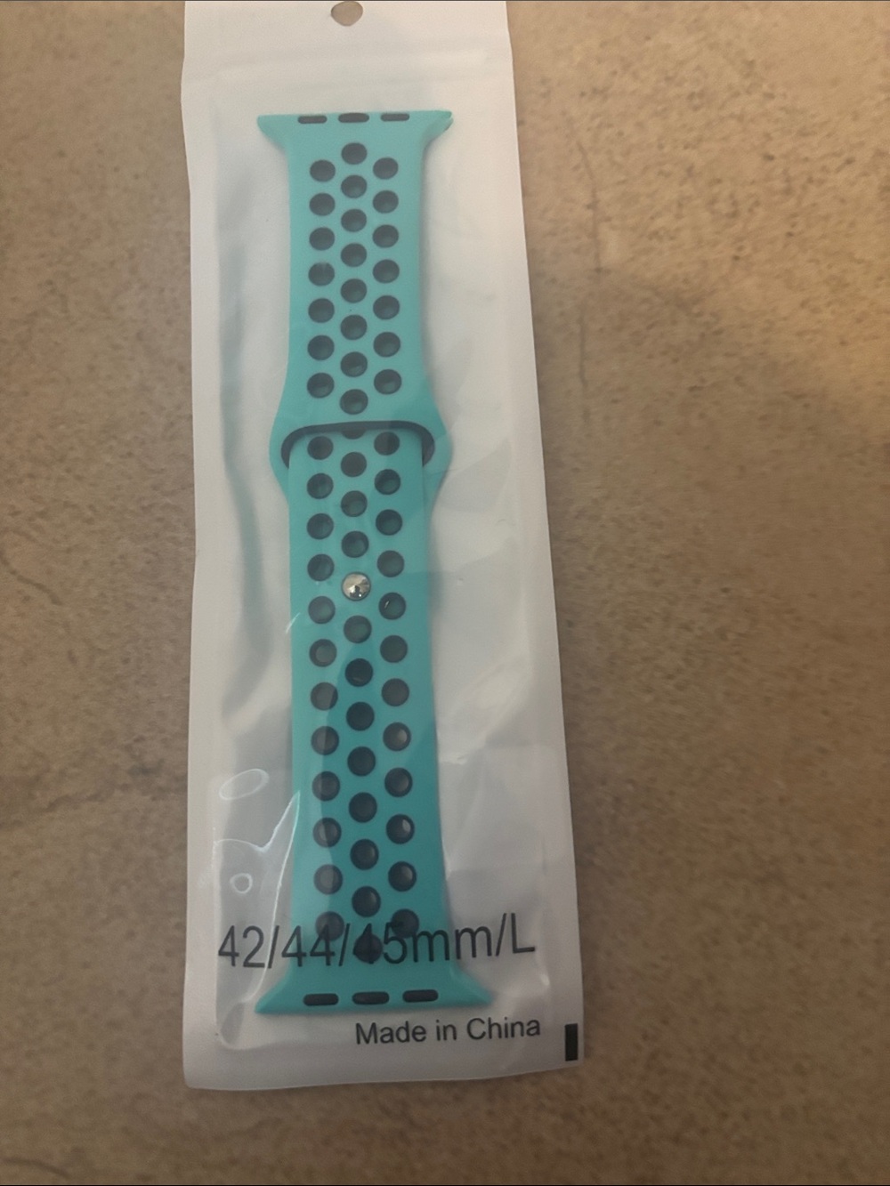 Aqua Teal Silicone Ventilated Watch Band